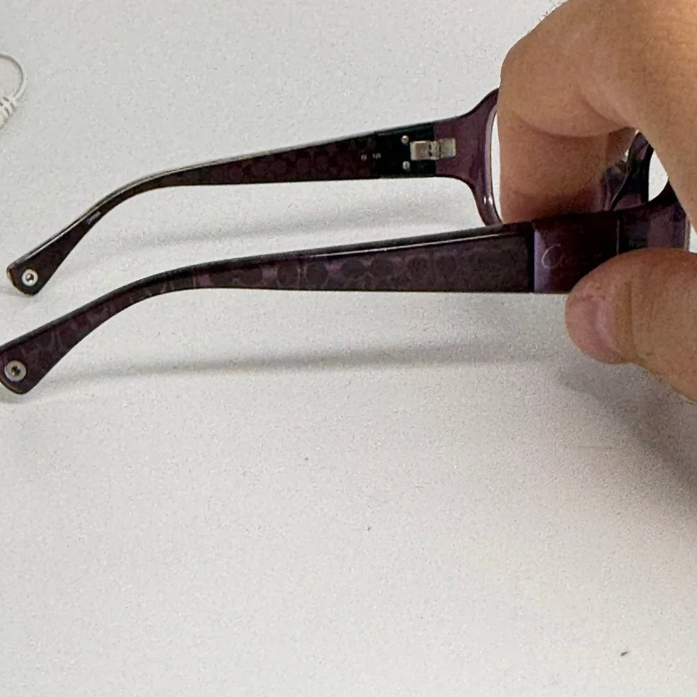 Coach S3002 Purple Signature Monogram Rectangular Eyeglasses Frames 125